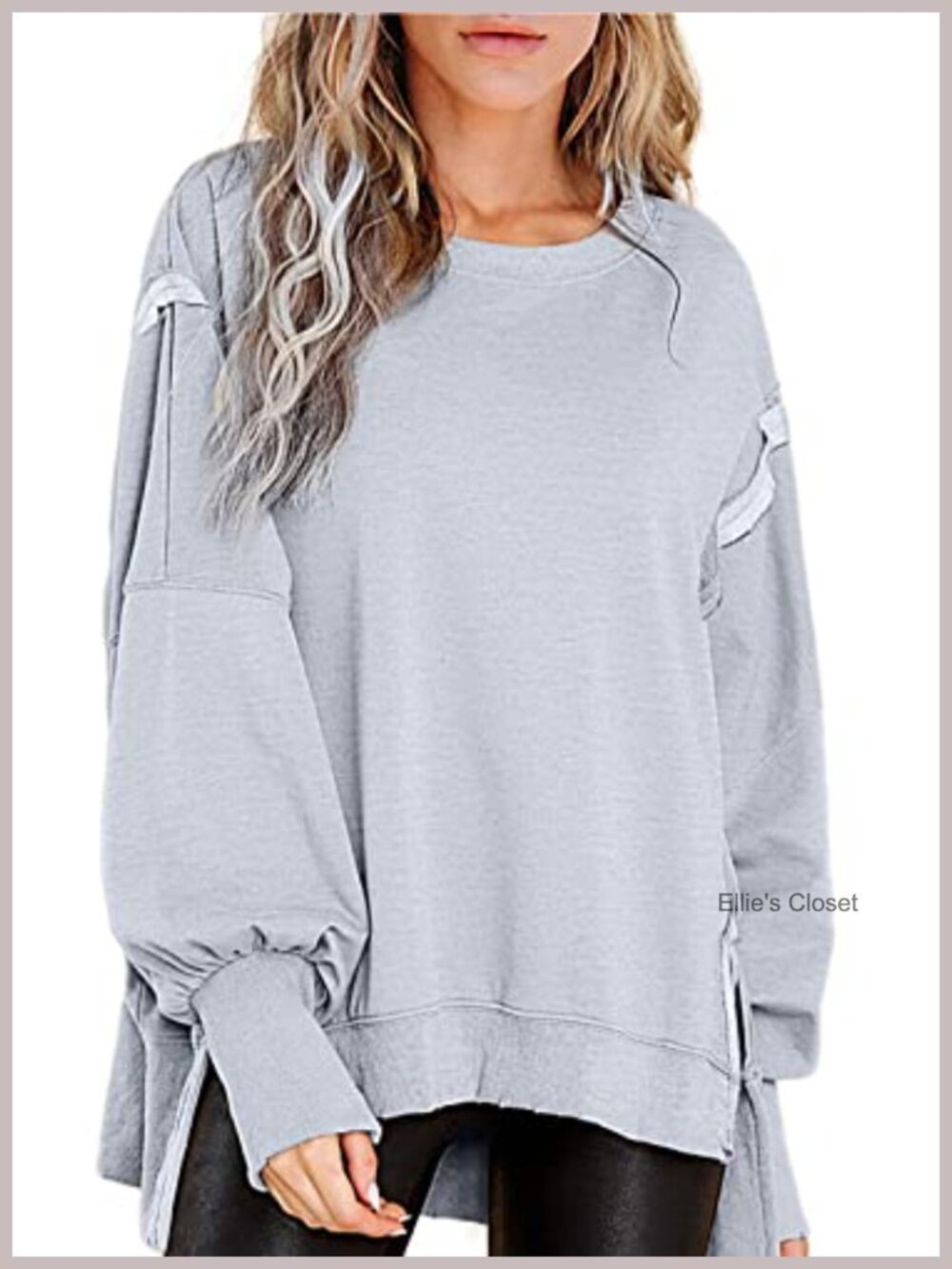 Oversized Crewneck Sweatshirt Long Sleeve Pullover with Kangaroo Pocket